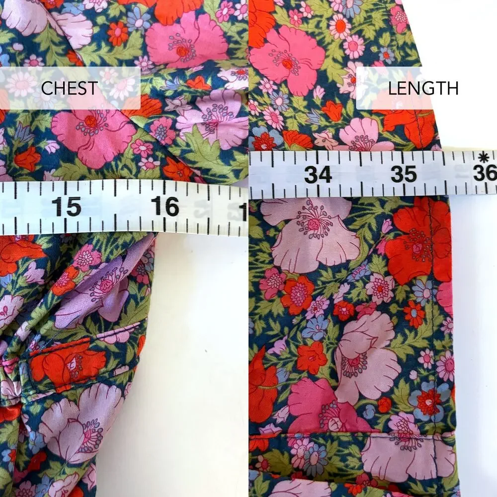 J.CREW Cinched Waist Cotton Floral Babydoll Mini Dress in Liberty Meadow Size 12